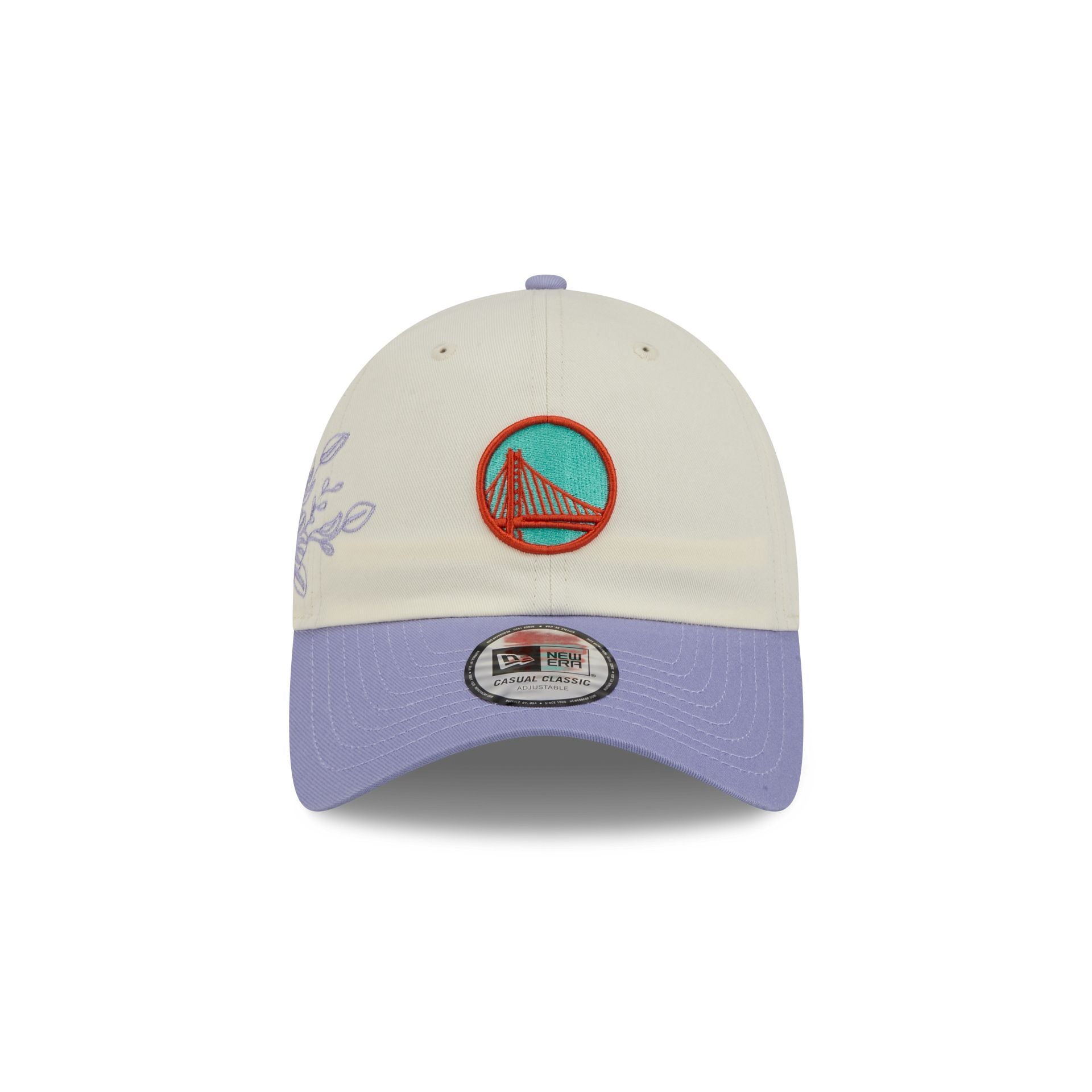 Alternative view of Golden State Warriors Lavender Flowers Casual Classic Adjustable Hat
