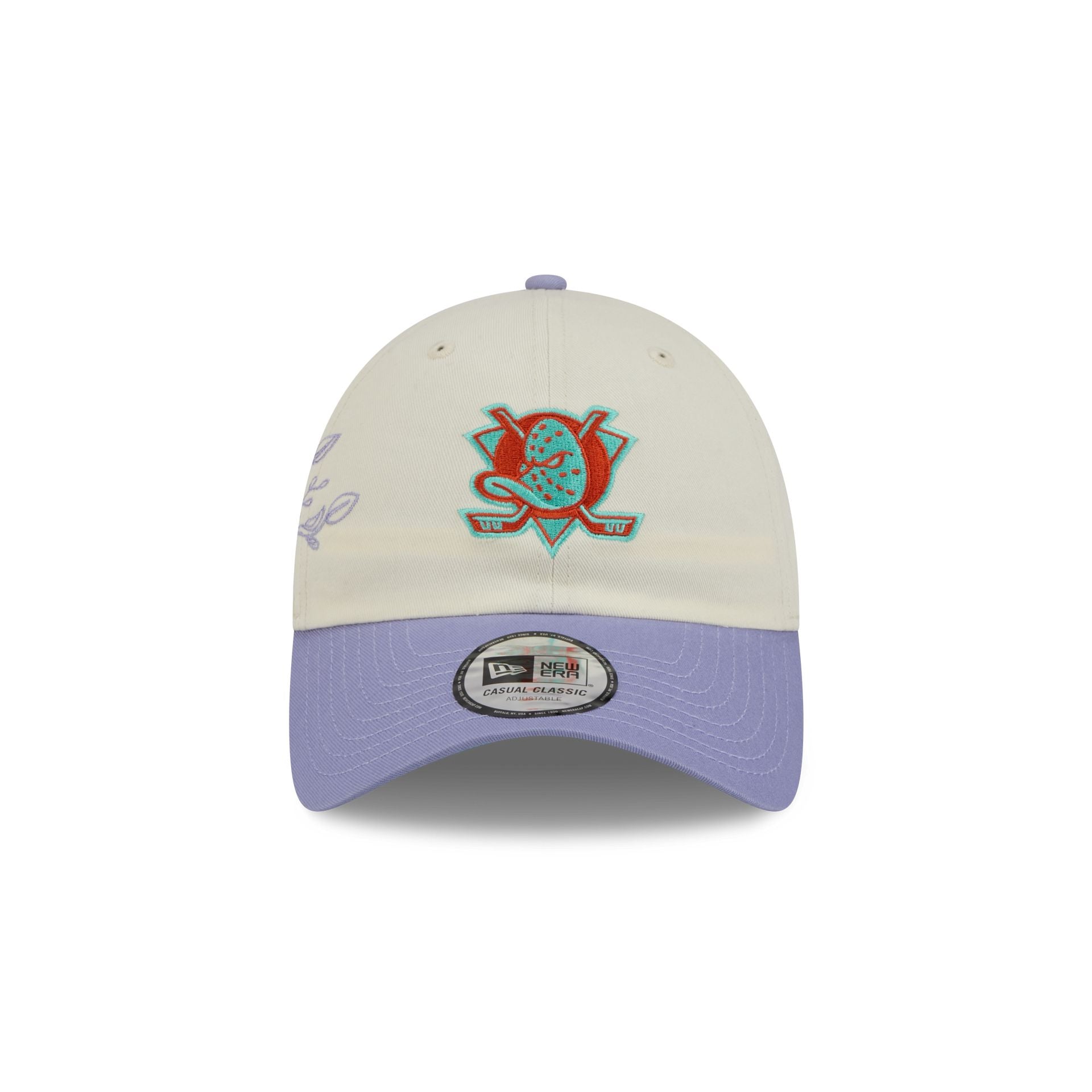 Alternative view of Anaheim Ducks Lavender Flowers Casual Classic Adjustable Hat