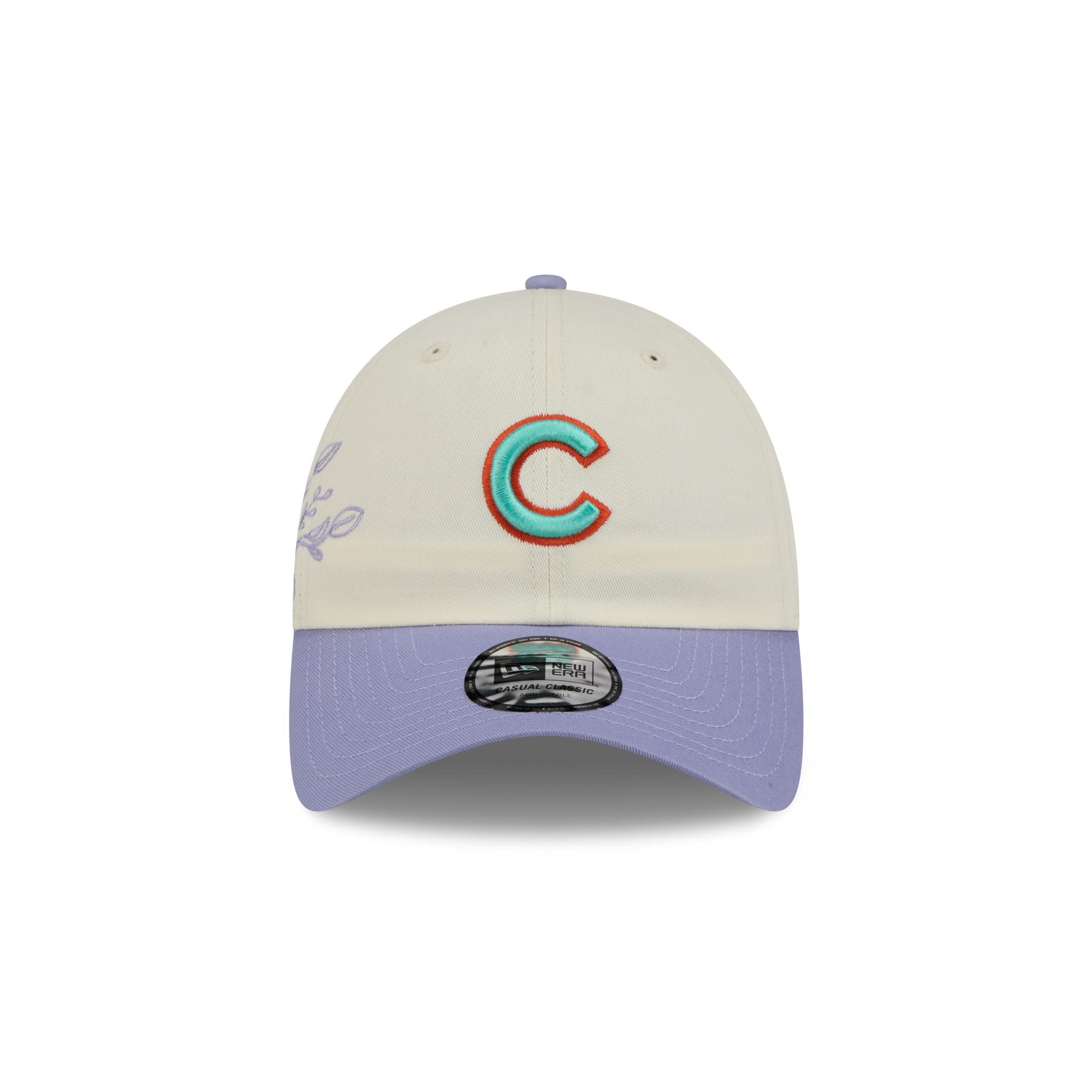 Alternative view of Chicago Cubs Lavender Flowers Casual Classic Adjustable Hat