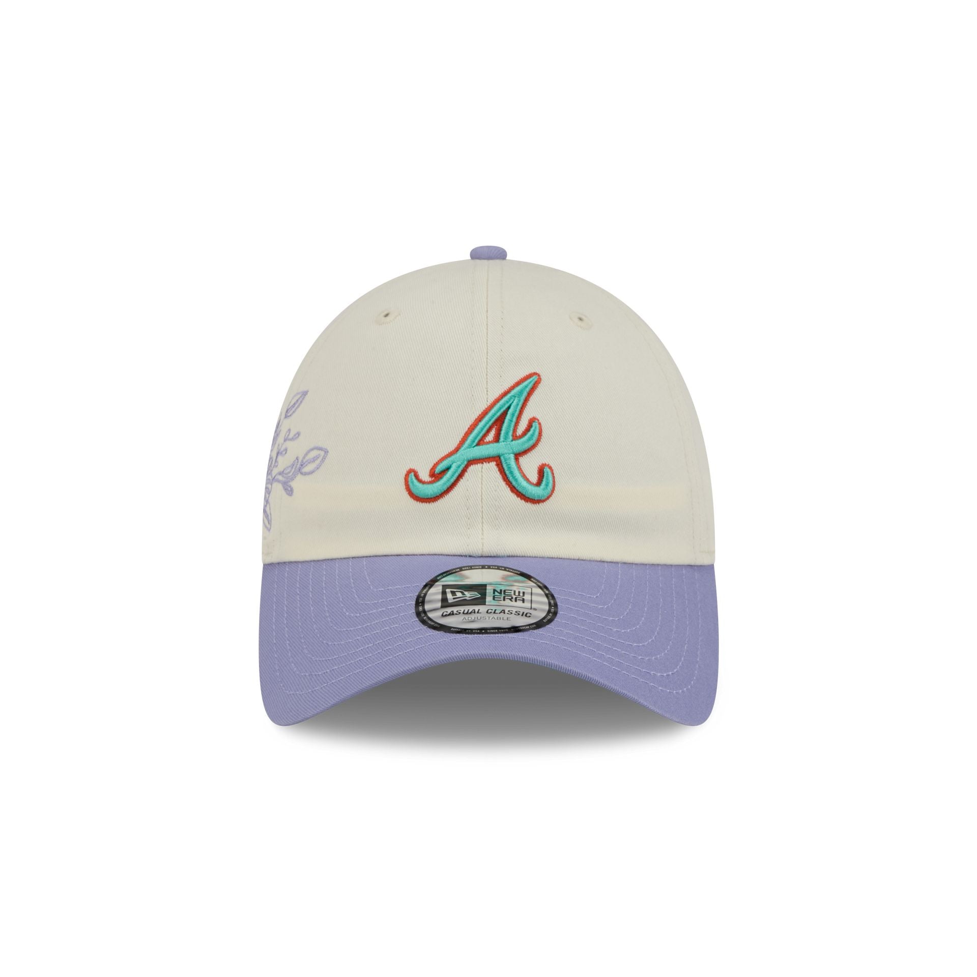 Alternative view of Atlanta Braves Lavender Flowers Casual Classic Adjustable Hat
