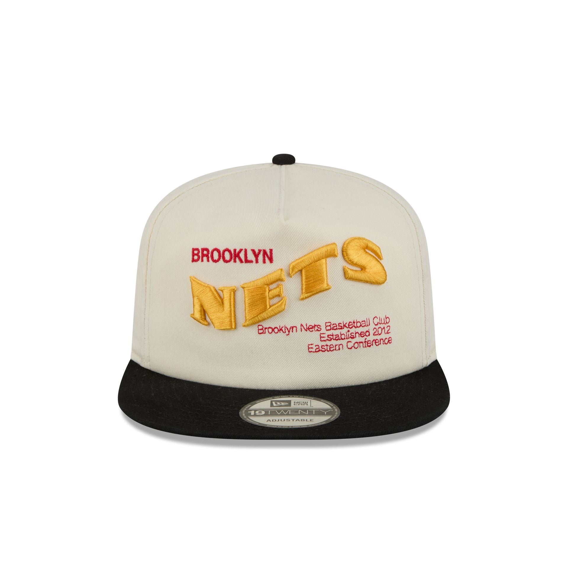 Alternative view of Brooklyn Nets Conference Script Chrome White 19Twenty Adjustable Hat
