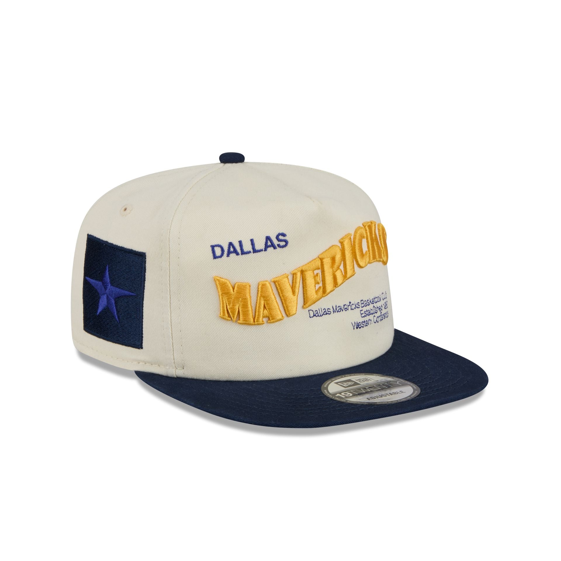 Dallas Mavericks Conference Script Chrome White 19Twenty Adjustable Hat
