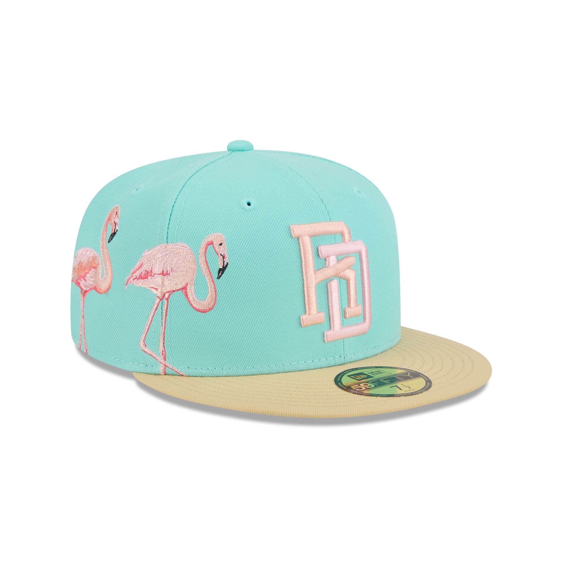Dominican Republic Flamingos Green 59Fifty Fitted Hat