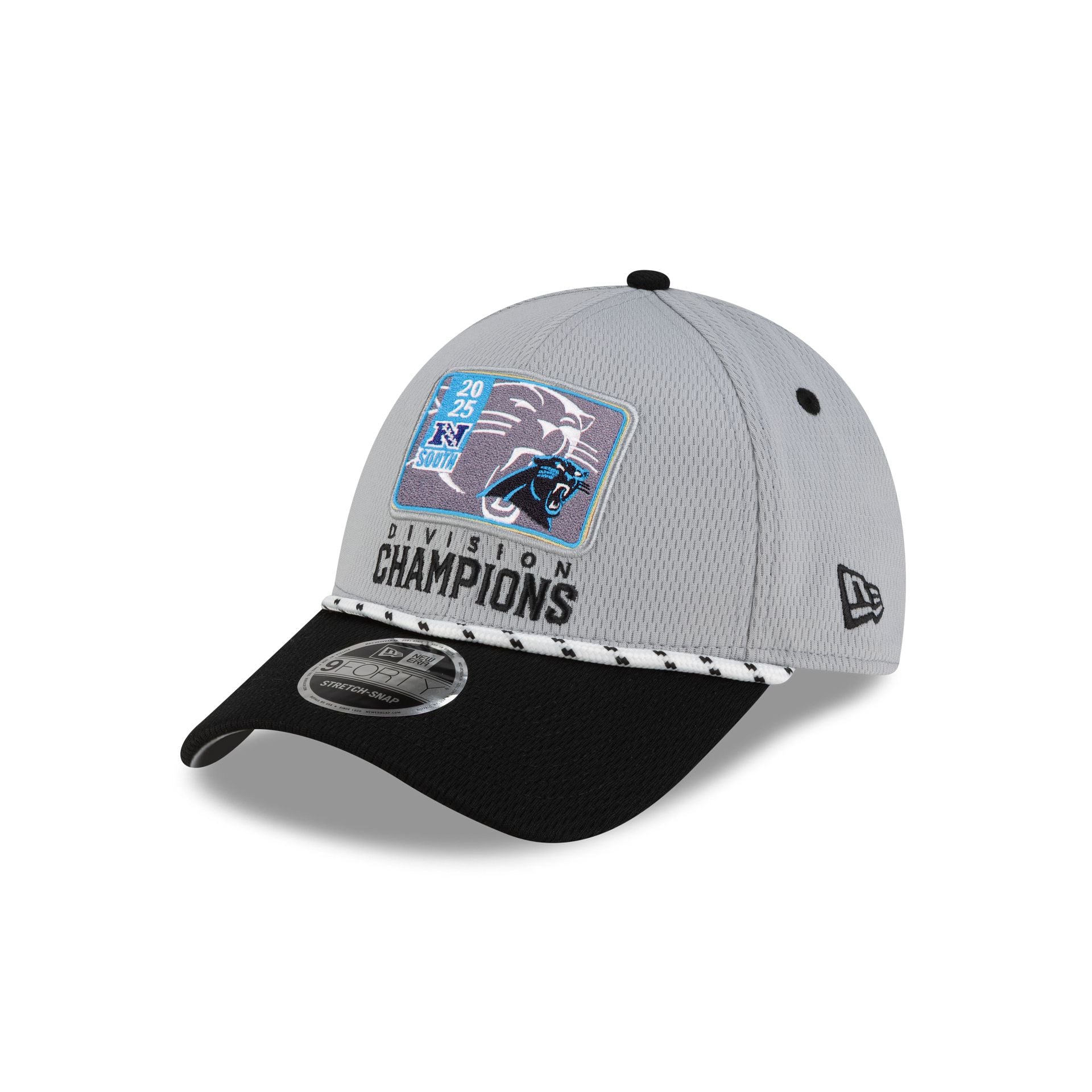 Carolina Panthers 2025 Division Champion Locker Room 9Forty Stretch-Snap Hat