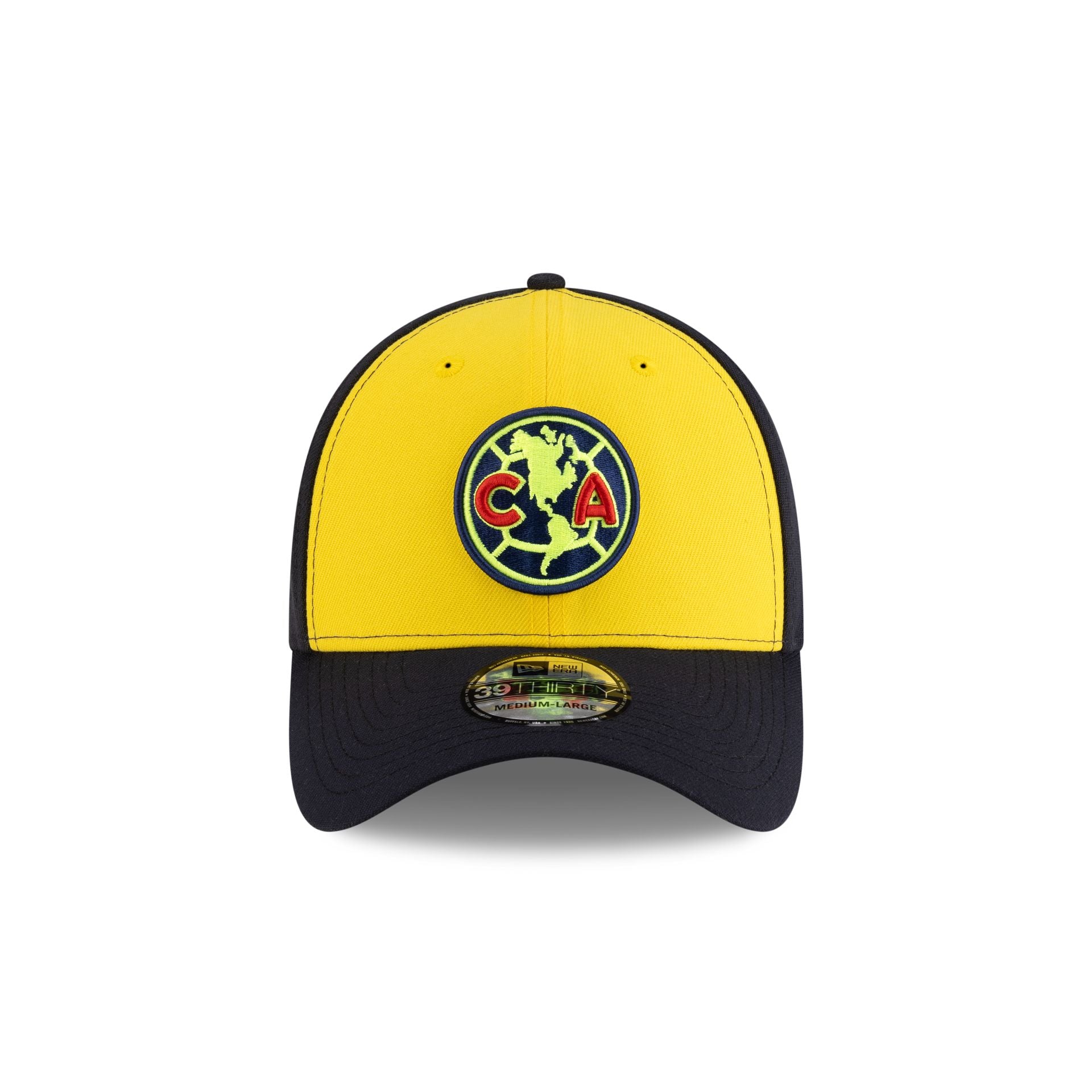 Alternative view of Club America Cyber Yellow 39Thirty Stretch Fit Hat