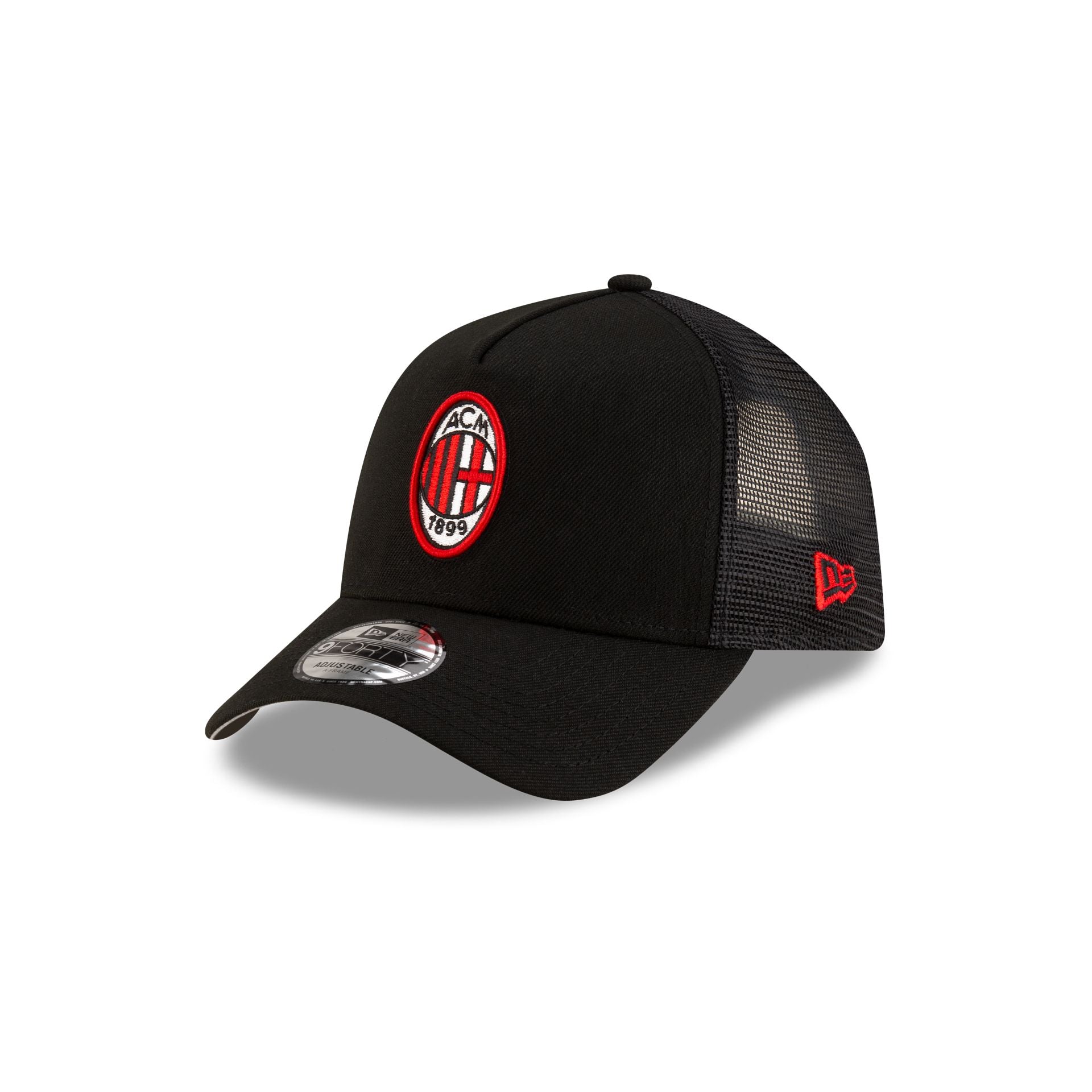 Ac Milan Black 9Forty A-Frame Trucker Hat