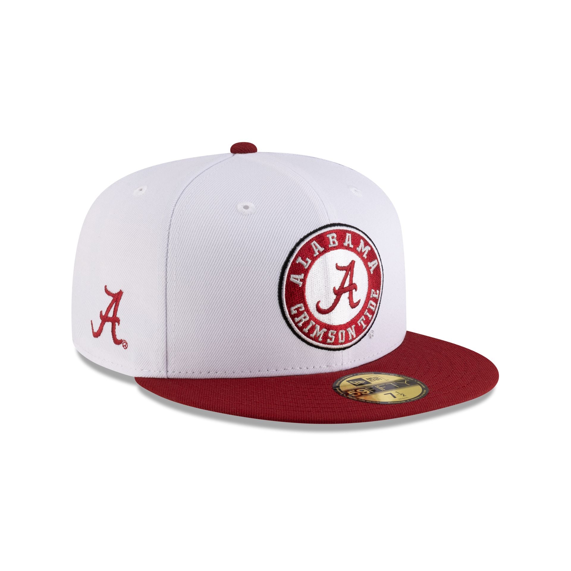 Alabama Crimson Tide White 59Fifty Fitted
