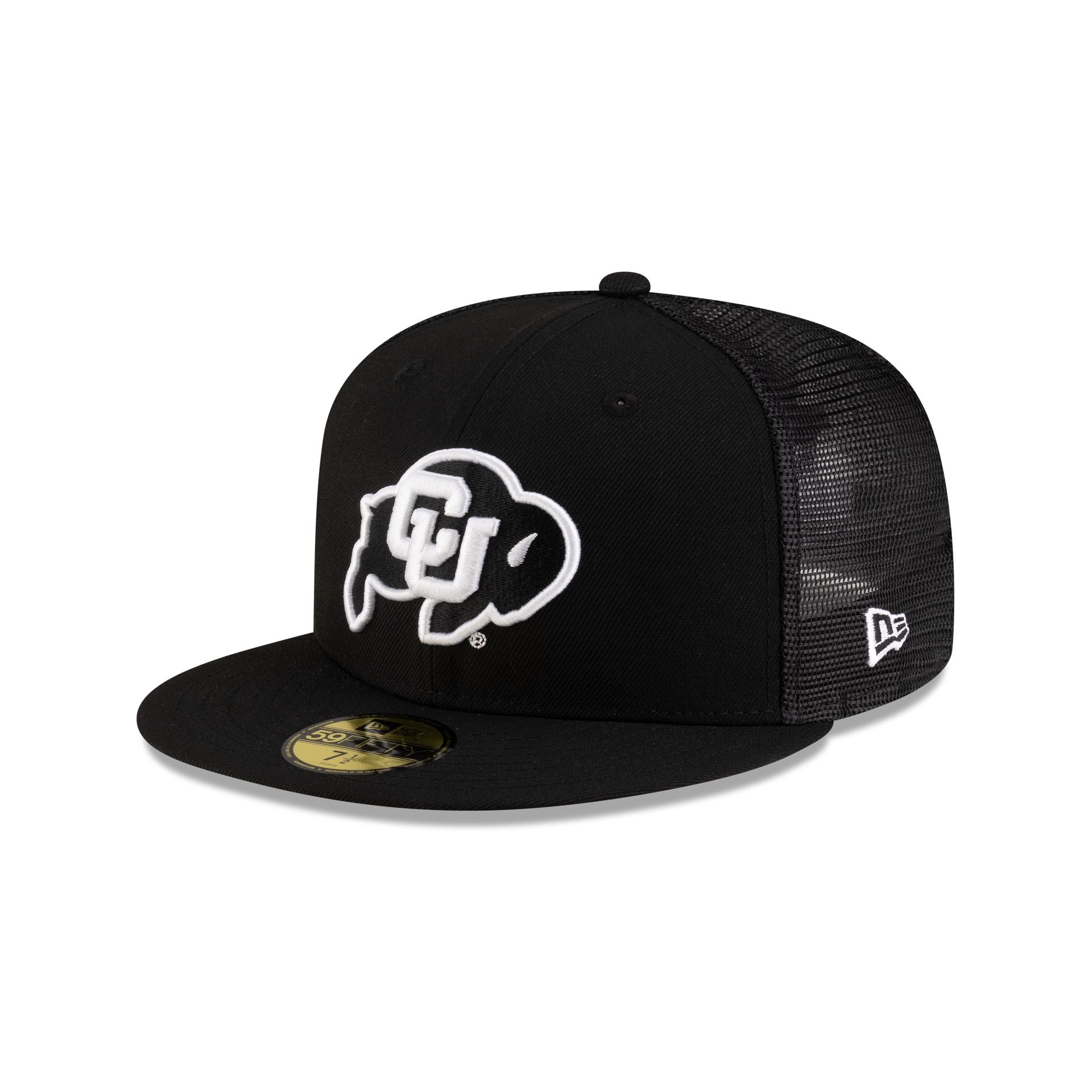 Colorado Buffaloes Black & White 59Fifty Fitted Trucker Hat
