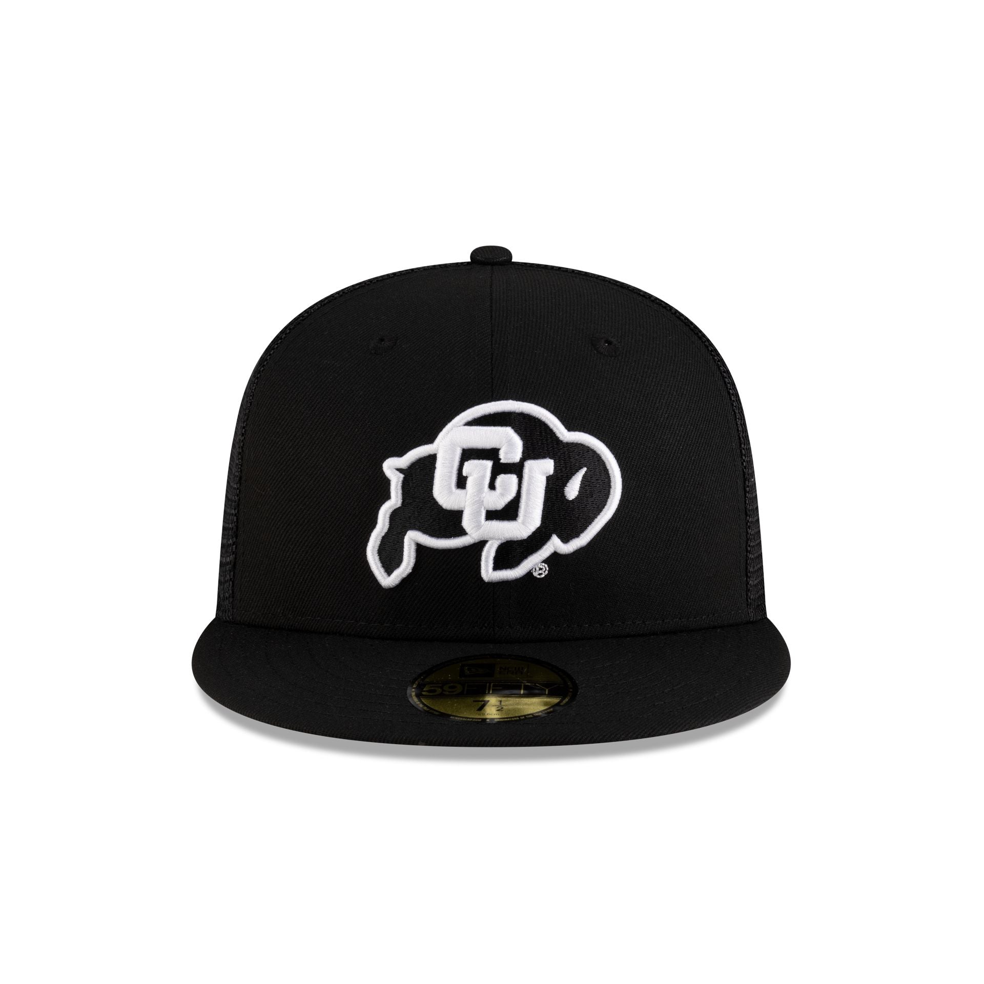 Alternative view of Colorado Buffaloes Black & White 59Fifty Fitted Trucker Hat