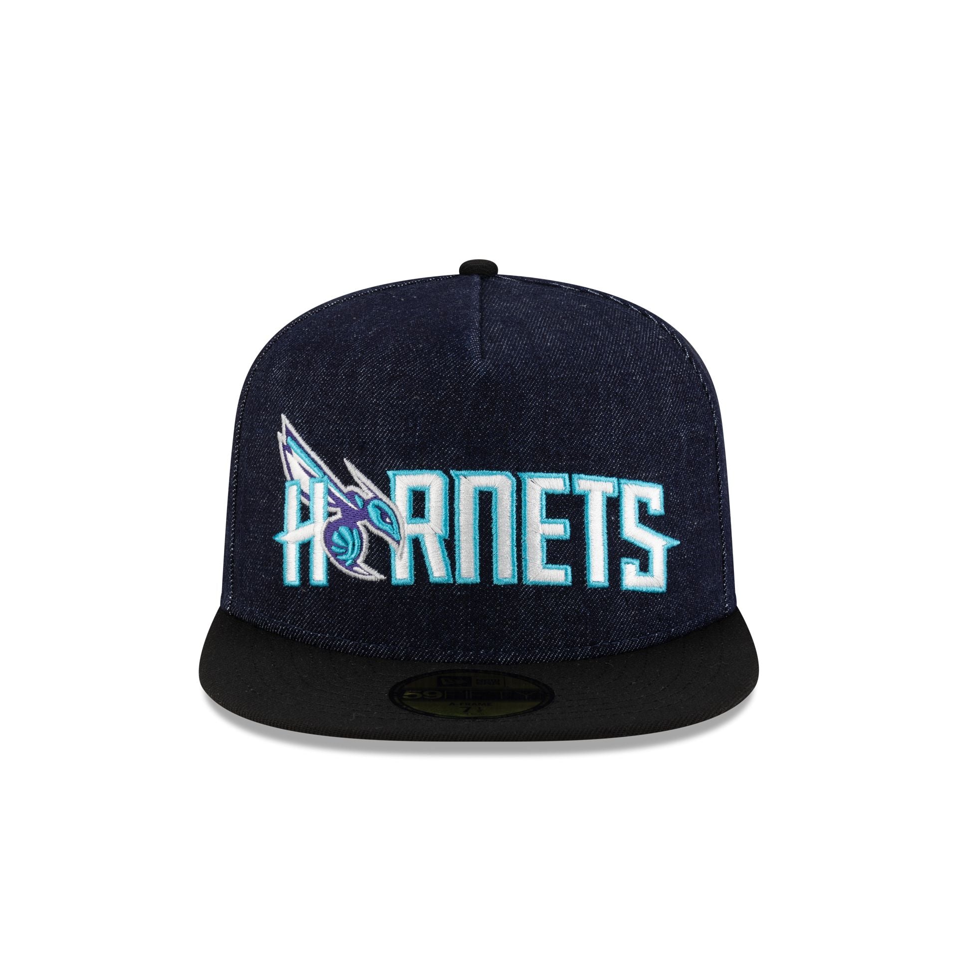 Alternative view of Charlotte Hornets Navy Denim 59Fifty A-Frame Fitted Hat
