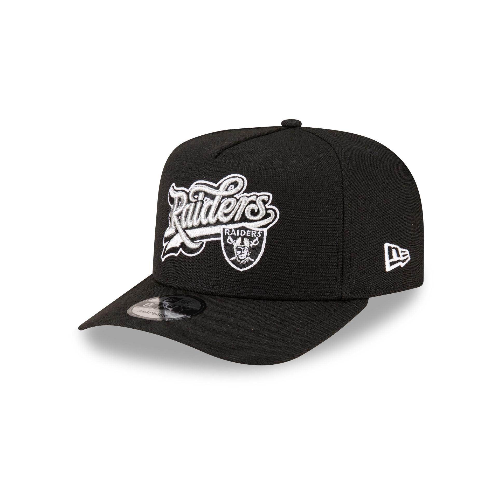 Born X Raised X Las Vegas Raiders Script Black 9Fifty A-Frame Snapback Hat