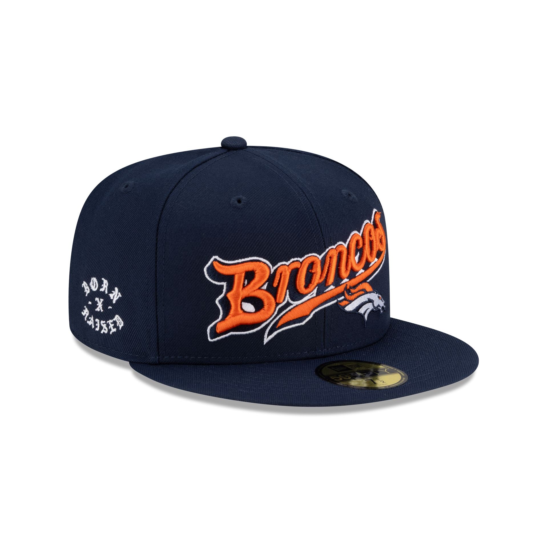 Born X Raised X Denver Broncos Script 59Fifty Fitted Hat