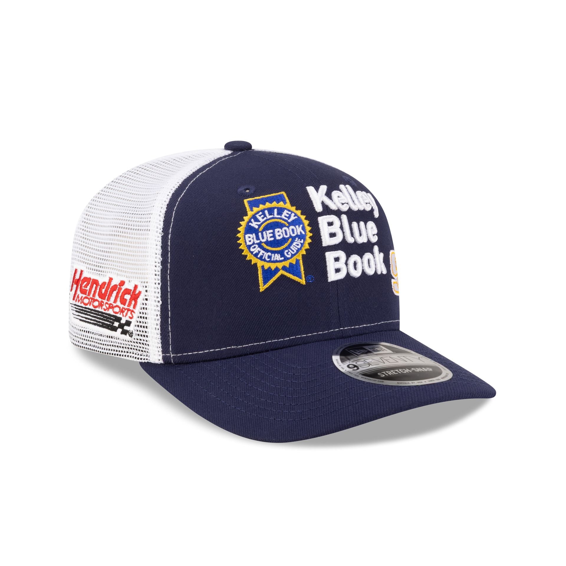 Hendrick Motorsports 2026 Chase Elliott Kelley Blue Book Partner 9Seventy Trucker Hat