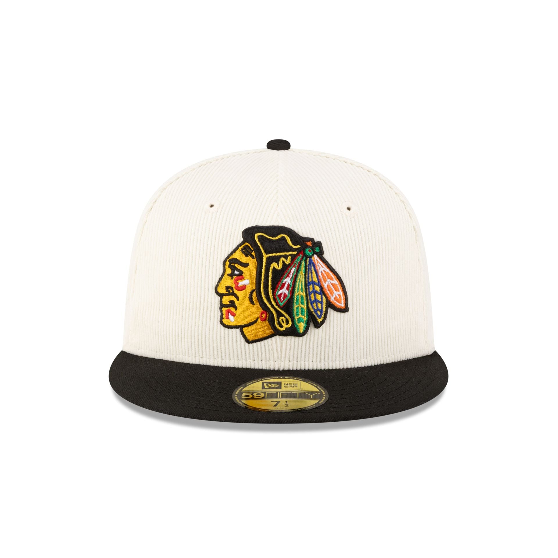 Alternative view of Chicago Blackhawks 100Th Anniversary Chrome Corduroy 59Fifty Fitted Hat