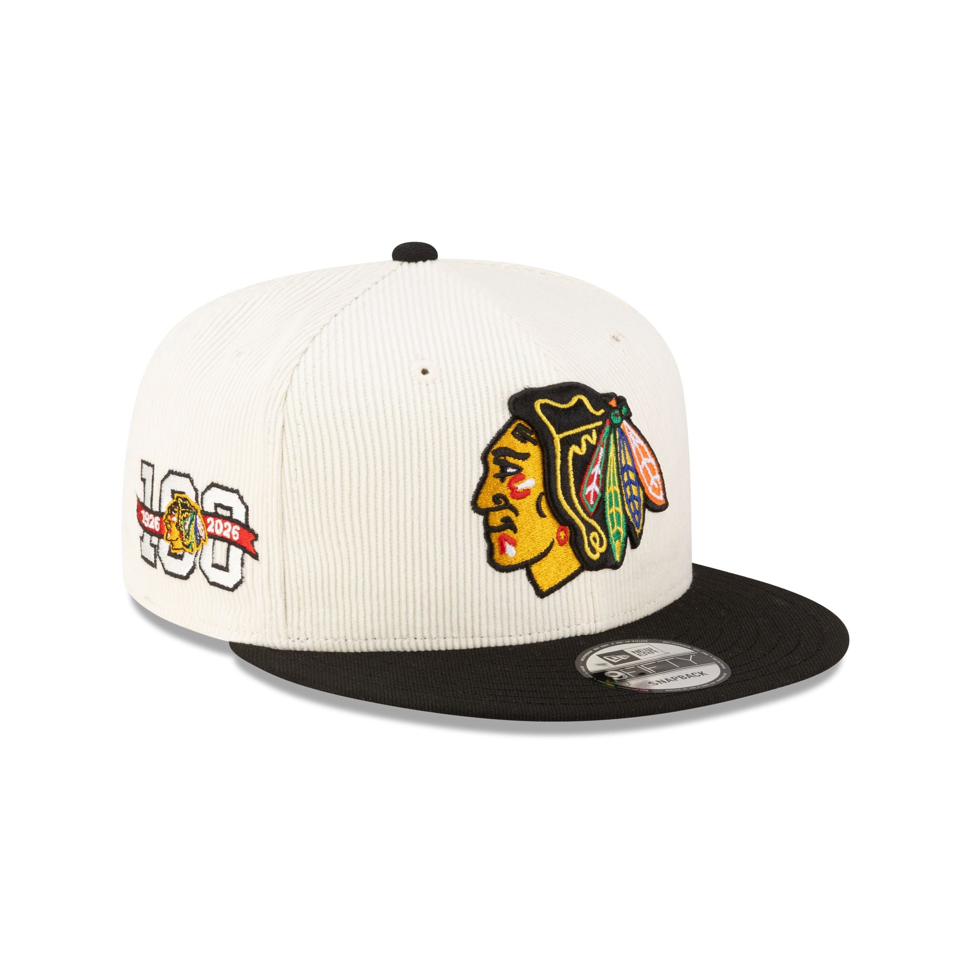 Chicago Blackhawks 100Th Anniversary Chrome Corduroy 9Fifty Snapback Hat