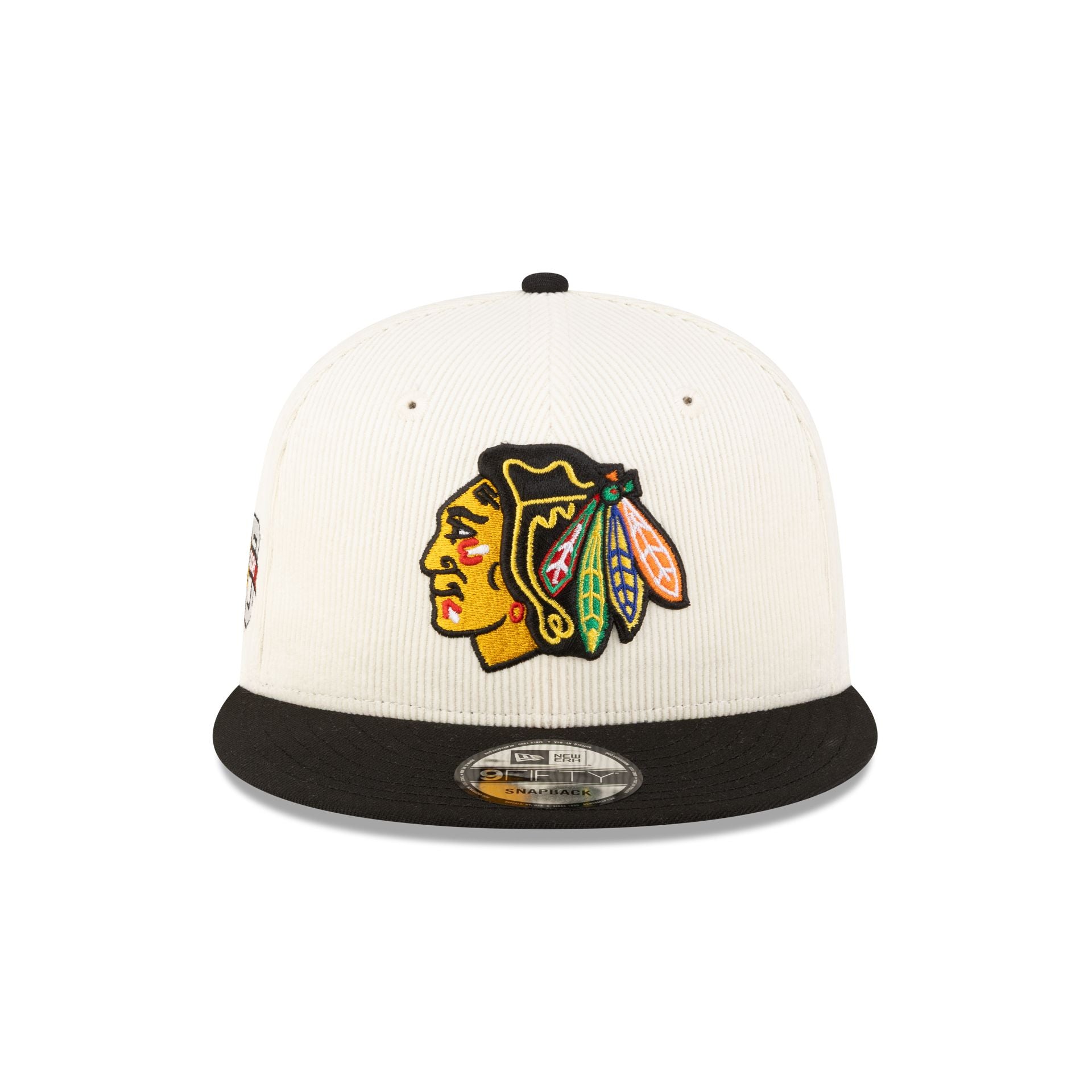Alternative view of Chicago Blackhawks 100Th Anniversary Chrome Corduroy 9Fifty Snapback Hat