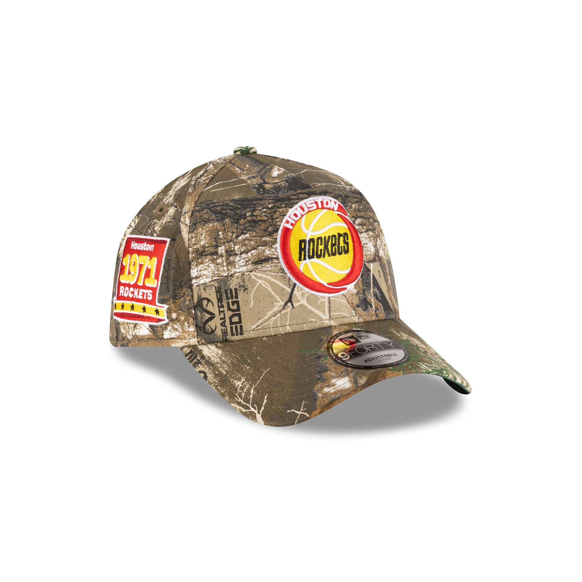 Houston Rockets 1972-1995 Hardwood Classics Realtree 9Forty A-Frame Snapback Hat