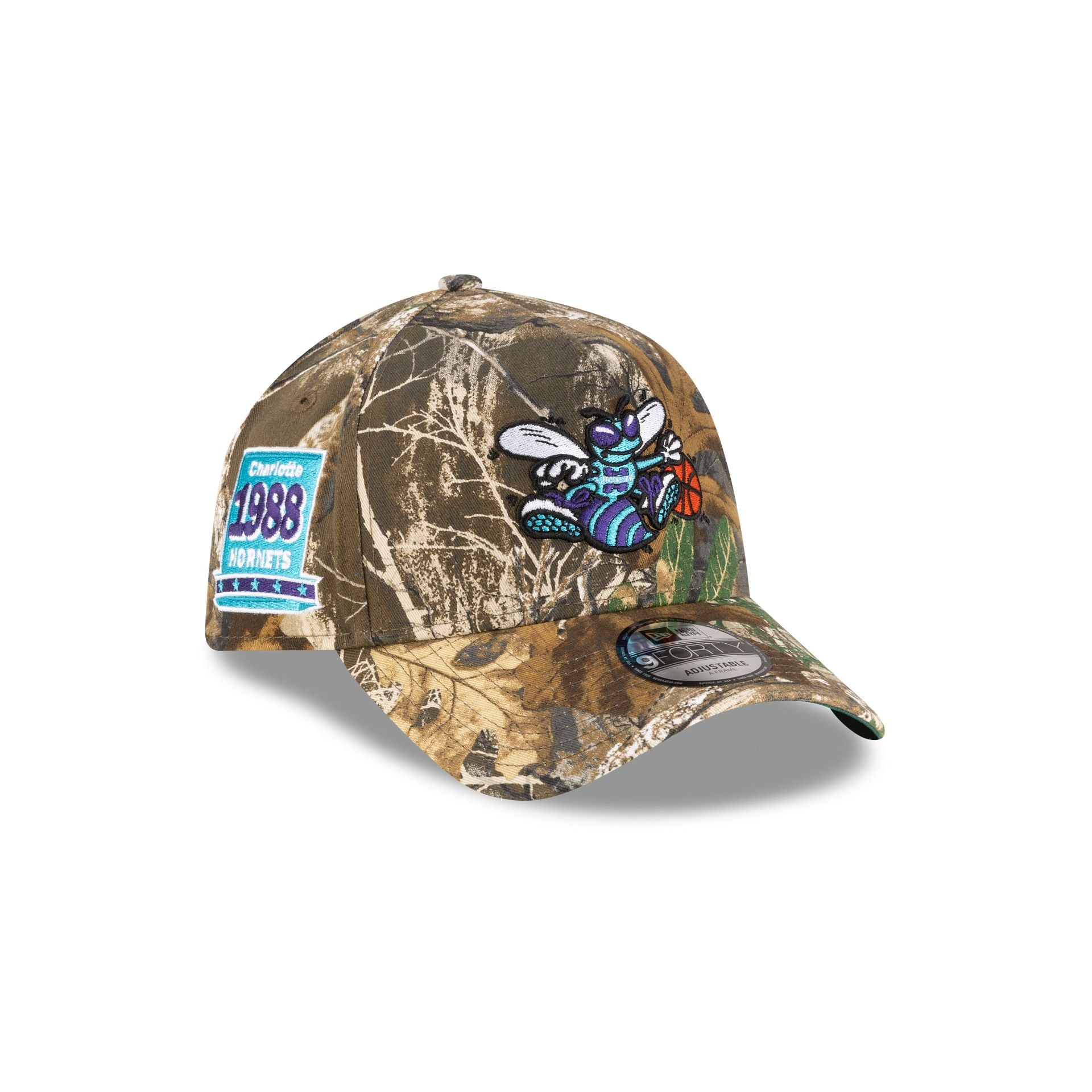 Charlotte Hornets 1988-2002 Hardwood Classics Realtree 9Forty A-Frame Snapback Hat