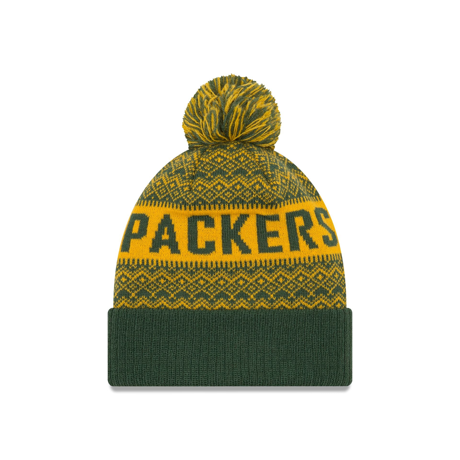 Alternative view of Green Bay Packers Wintry Kids Pom Knit