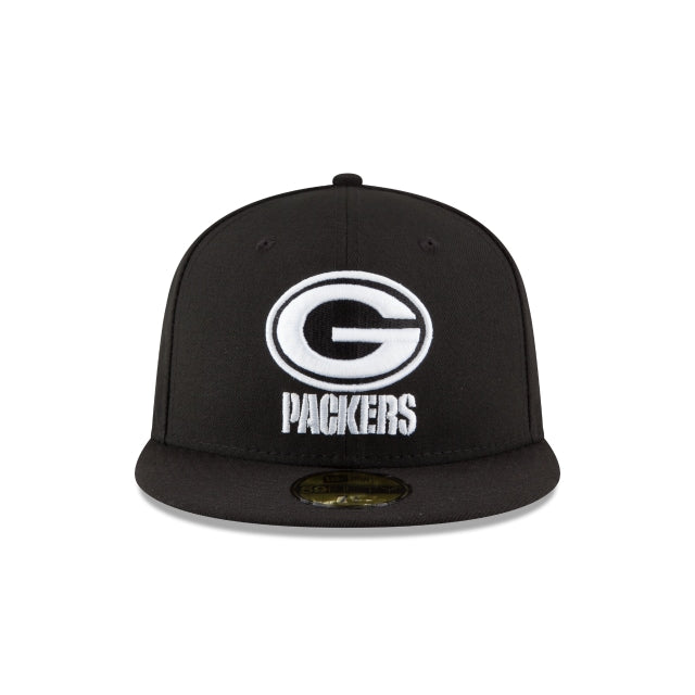 Alternative view of Green Bay Packers Black & White 59Fifty Fitted Hat