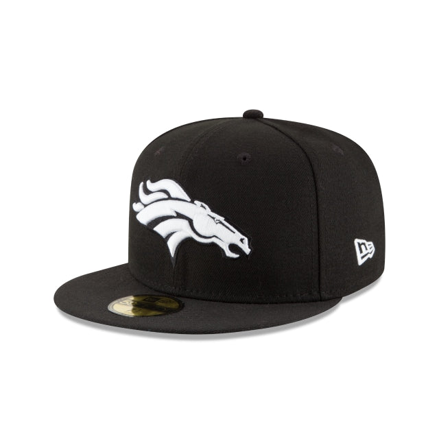 Denver Broncos Black & White 59Fifty Fitted Hat