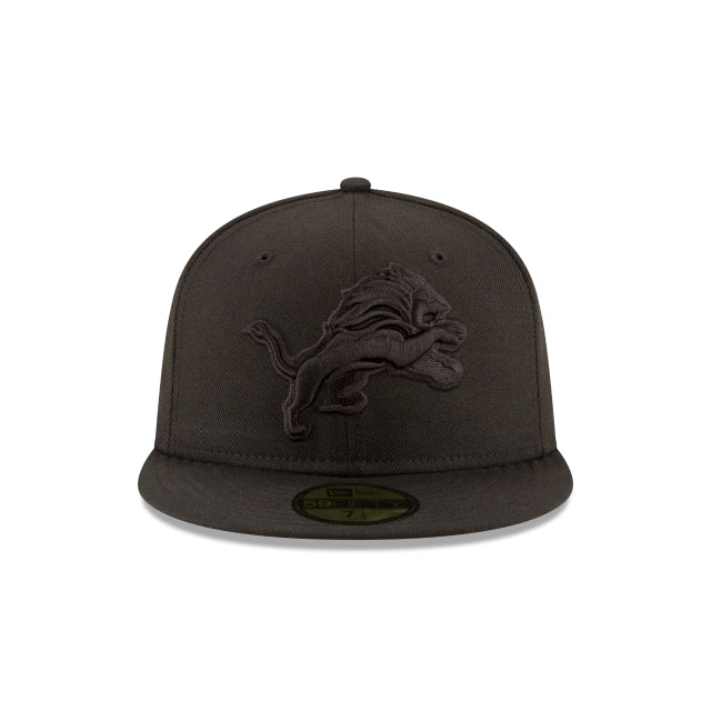 Alternative view of Detroit Lions Black On Black 59Fifty Fitted Hat