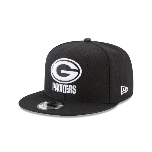 Green Bay Packers Black And White 9Fifty Snapback Hat