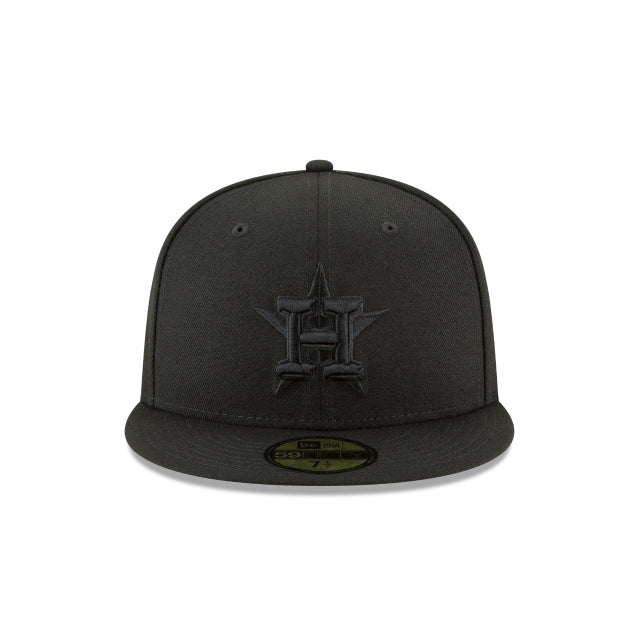 Alternative view of Houston Astros Blackout Basic 59Fifty Fitted Hat