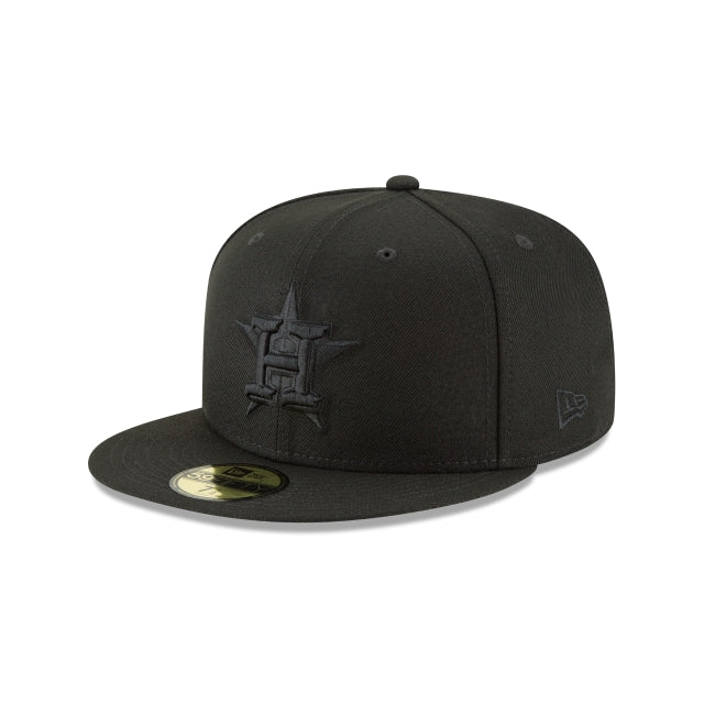 Houston Astros Blackout Basic 59Fifty Fitted Hat