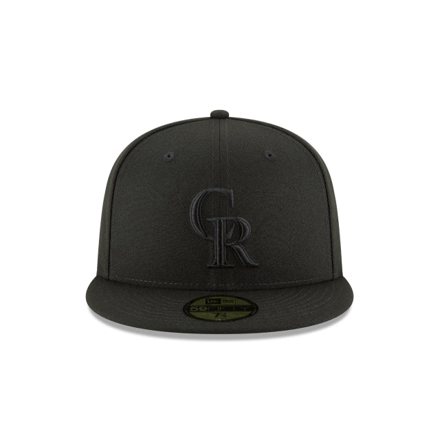 Alternative view of Colorado Rockies Blackout Basic 59Fifty Fitted Hat