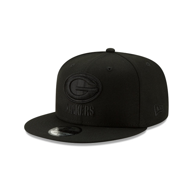 Green Bay Packers Basic Black On Black 9Fifty Snapback Hat