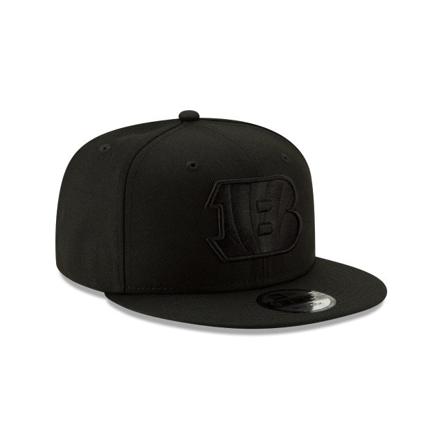 Cincinnati Bengals Basic Black On Black 9Fifty Snapback Hat - Image 3