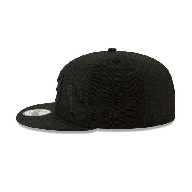 Cincinnati Bengals Basic Black On Black 9Fifty Snapback Hat - Image 5