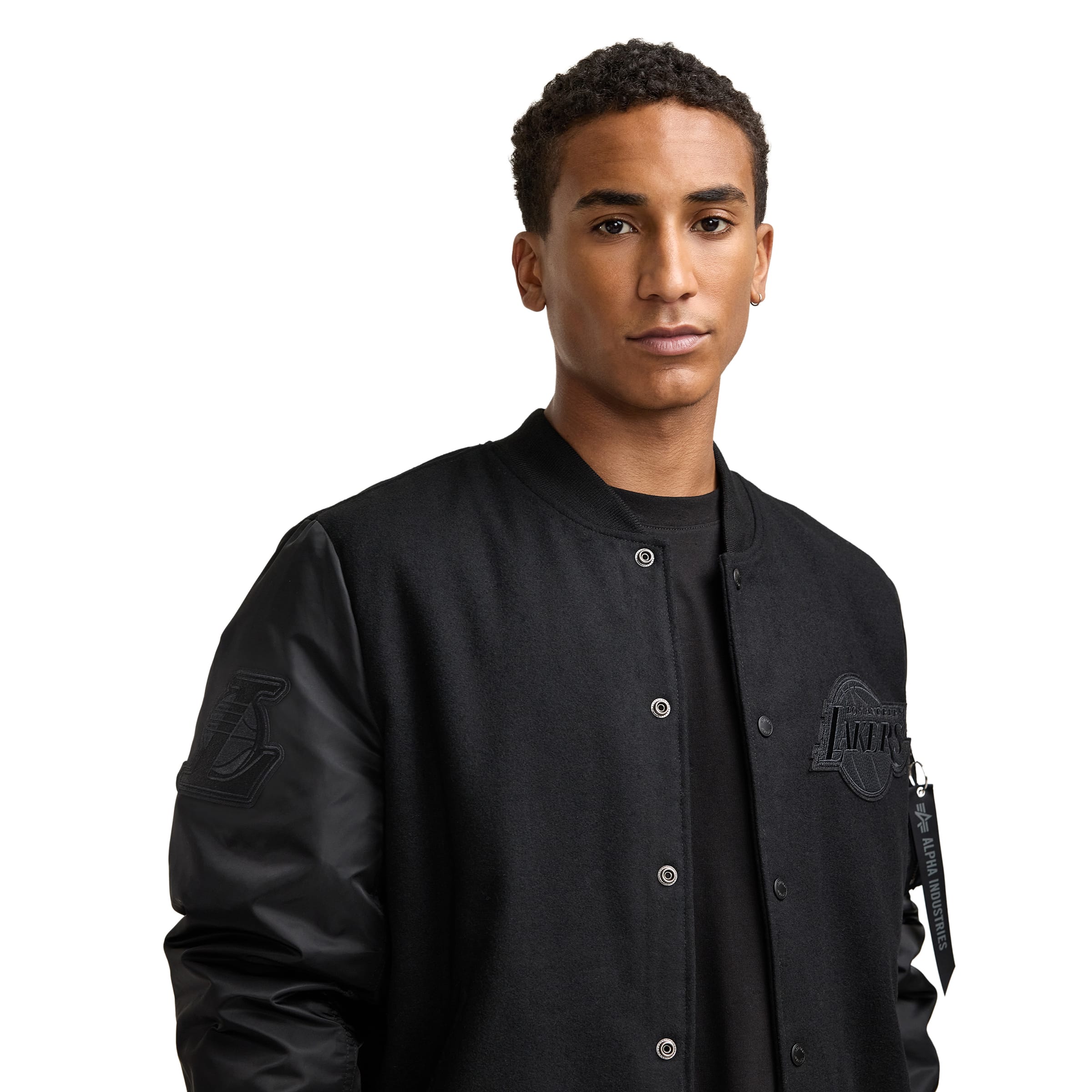 Alpha Industries X Los Angeles Lakers Ma-1 Wool Varsity Jacket Black